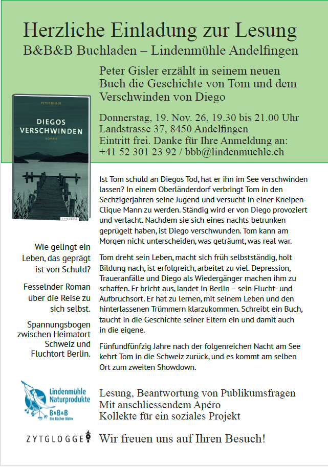 Lesung von Peter Gisler
